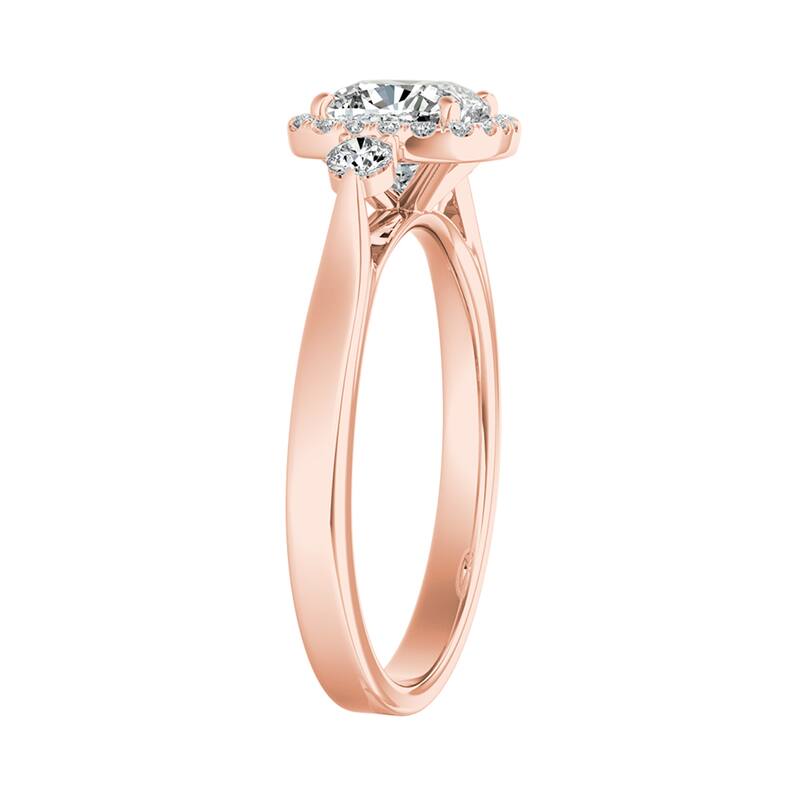 Auriya 14k Gold 1ct Cushion-cut Moissanite and Diamond Halo Engagement Ring 1/4ct TDW