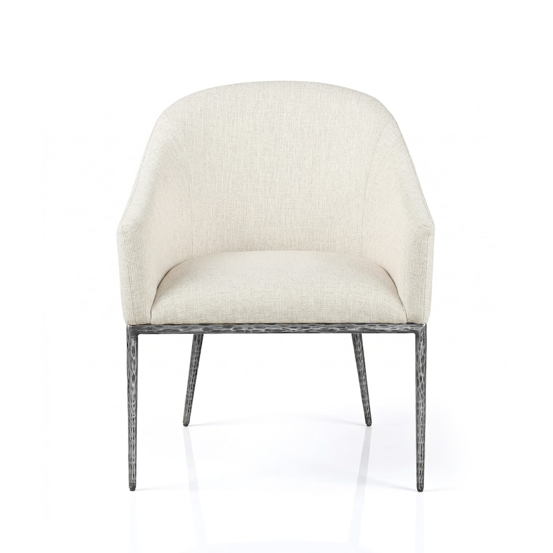 Furniture of America Zefini Modern Hammered Metal Padded Arm Chair