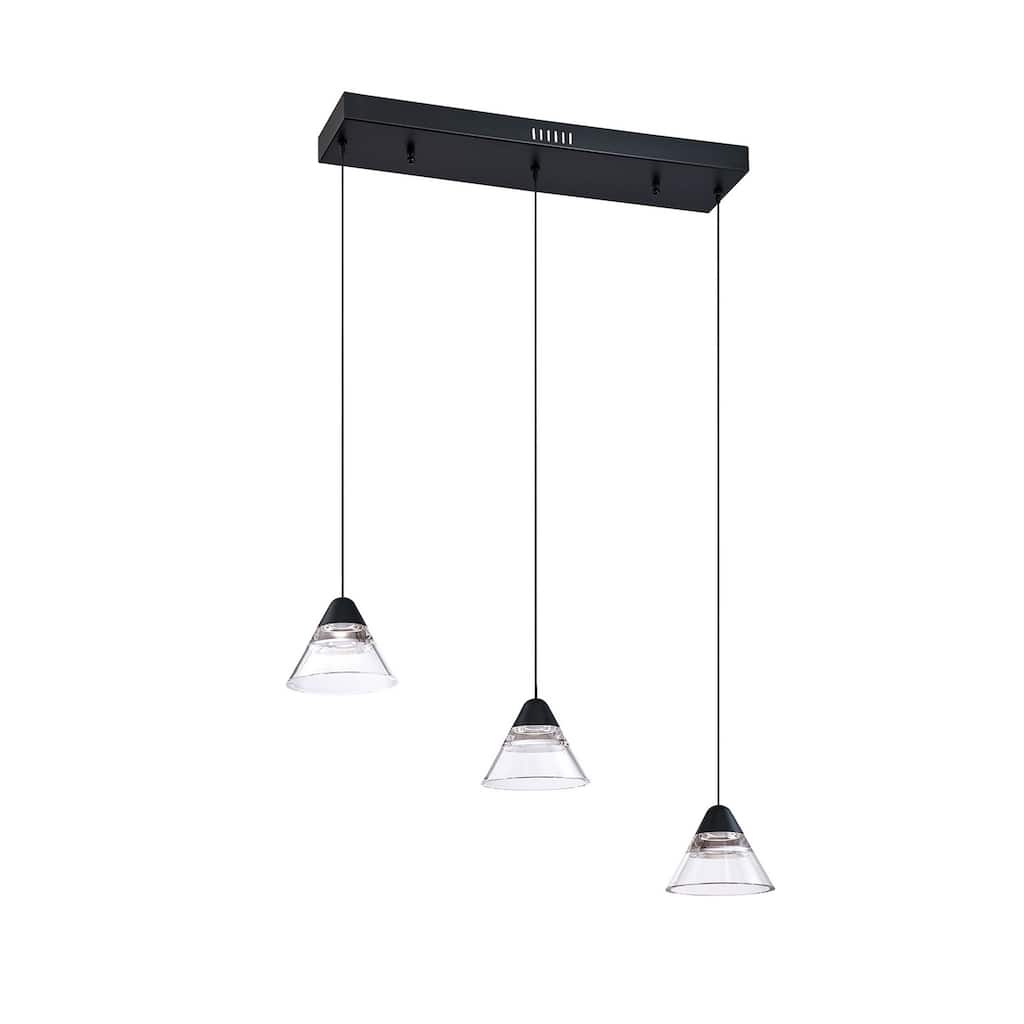 GEO 3-Light Clear Acrylic LED Pendant Bar Ceiling Light
