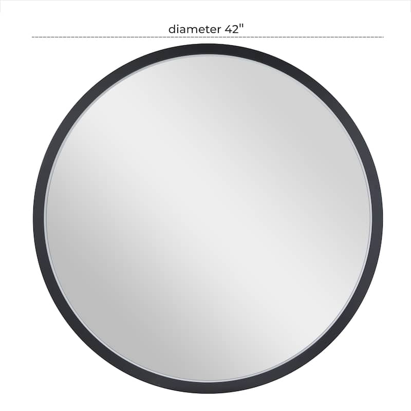 Wooden Wall Mirror with Thin Frame - Black, White, Gold - Roche River Decor