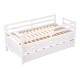 preview thumbnail 12 of 25, Wooden Multi-functional Twin Size Low Loft Bed Frame with Twin Trundle, Storage Drawers, Full-length Guardrail and Ladder