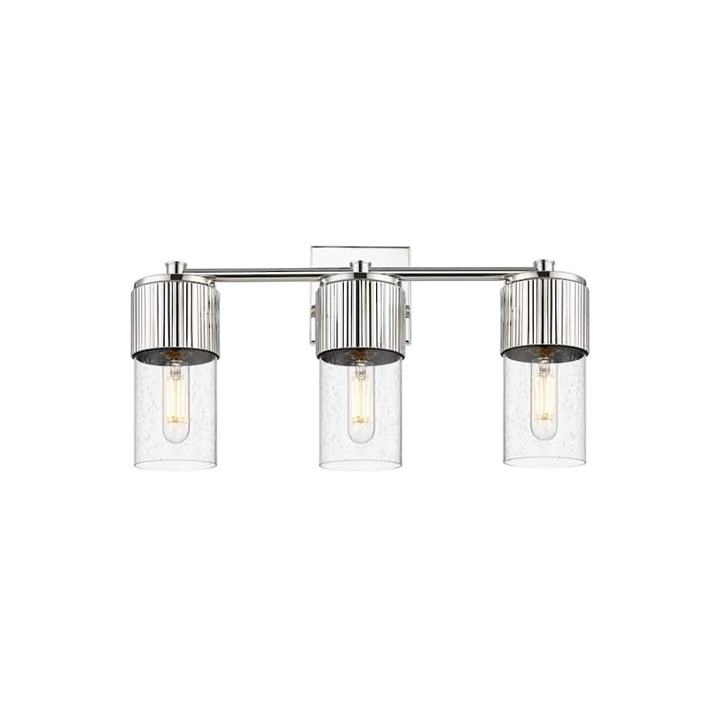 Innovations Lighting Bolivar - 3 Light 7" Wall-Mounted Bath Vanity Light - Polished Nickel/Seedy