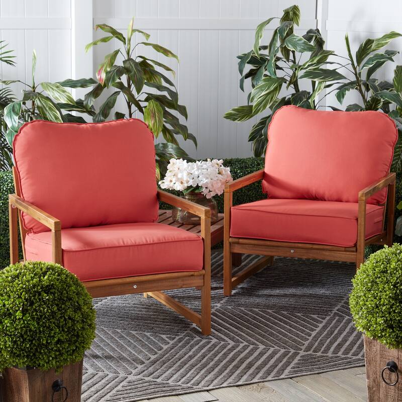 Outdoor 2-Piece Reversible Deep Seat Cushion Set (Cushions Only)
