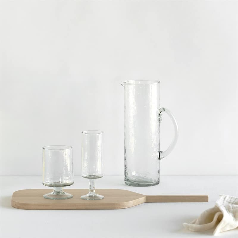 Wine Glass Hammered Transparent
