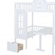 preview thumbnail 16 of 18, Artsy Full over Full Bunk Bed Turn into Upper Bed and Down Desk, White