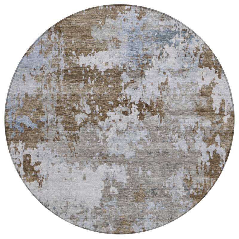 Machine Washable Indoor/Outdoor Contemporary Blend Chantille Rug