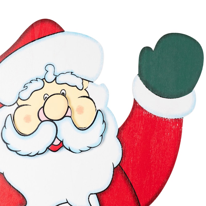 28" Lighted Santa Claus 'Merry Christmas' Lawn Stake - Clear Lights