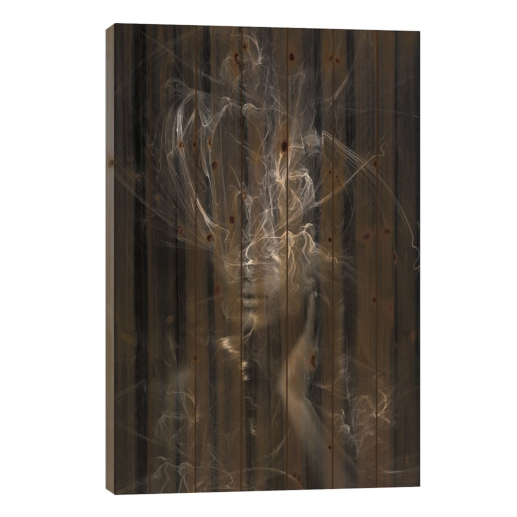 Thinking Print On Wood by Tatiana Amrein - Multi-Color