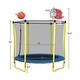 preview thumbnail 34 of 37, 5.5Ft Trampoline For Kids - 65" Outdoor & Indoor Mini Toddler Trampoline With Enclosure