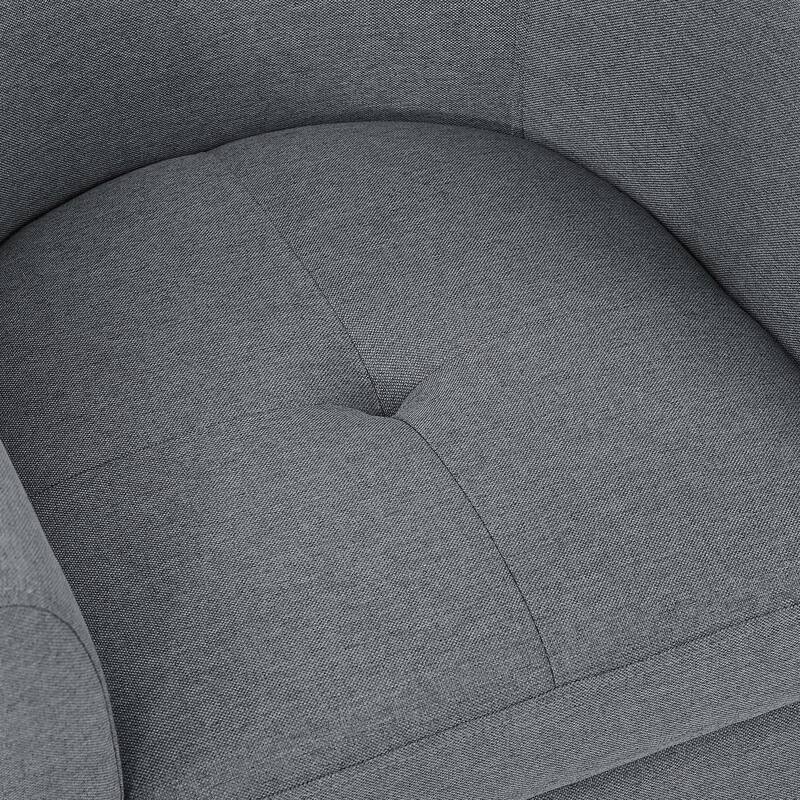 Barrel Chair with Ottoman,For Living Room,Black Plastic Legs