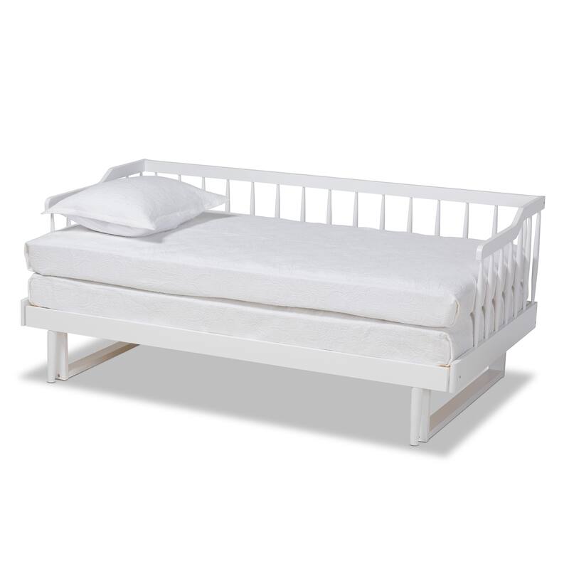 Muriel Modern and Transitional Expandable Twin to King Spindle Daybed