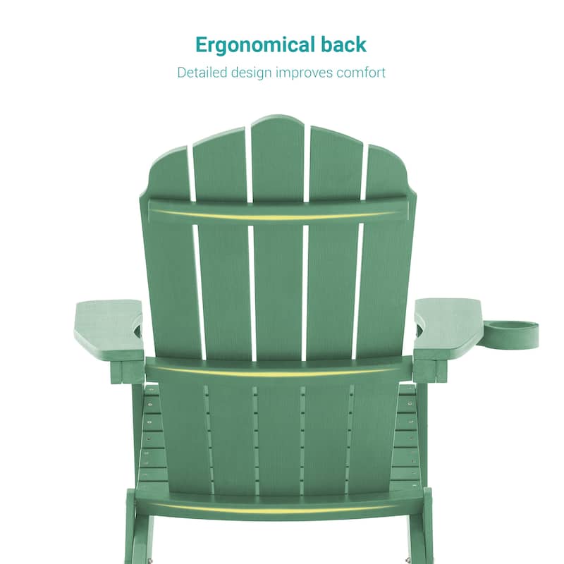 Bonosuki Folding Adirondack Chair Patio Outdoor Plastic Fire Pit Chair