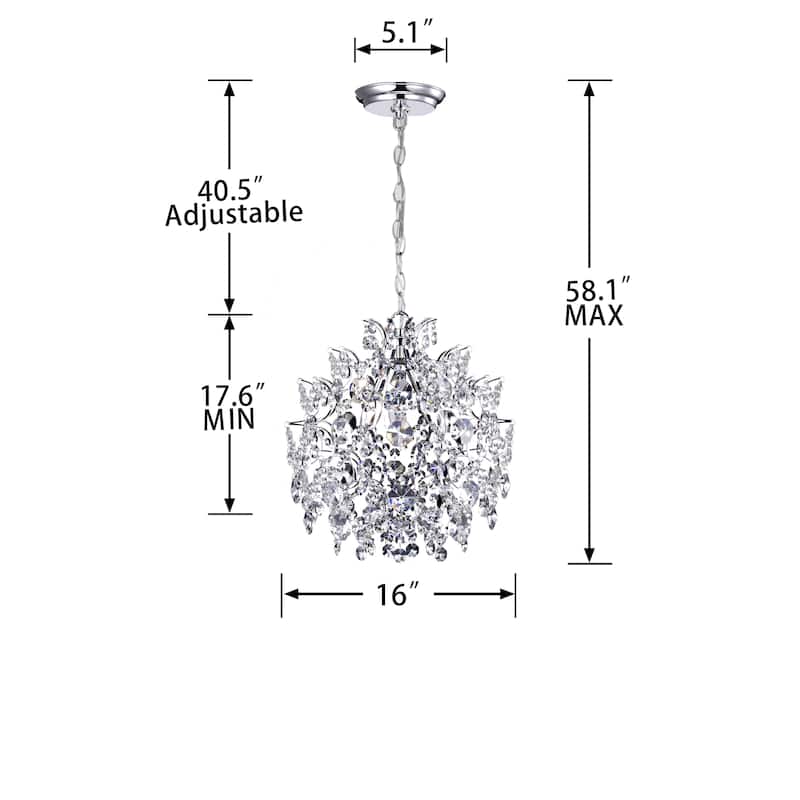 Silver Orchid Taylor Elegant Indoor 3-light Chrome/ Crystal Chandelier