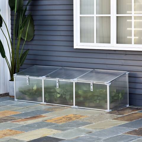 Outsunny 71" Aluminum Vented Cold Frame Greenhouse