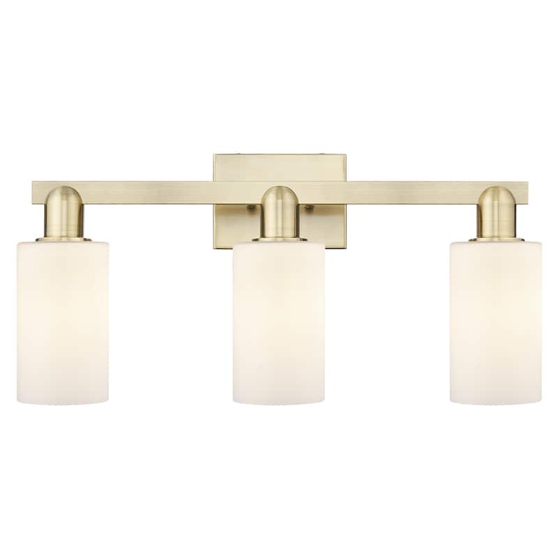 Innovations Lighting 716-3W-11-23 Clymer Vanity Clymer 3 Light 23" - Antique Brass / Matte White