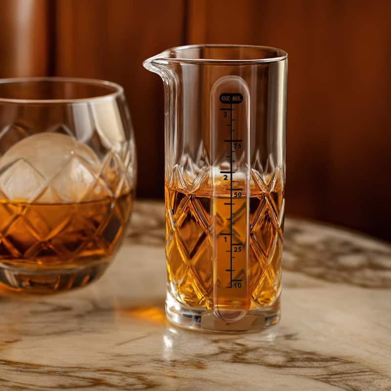 Final Touch Glass Yarai Measuring Jigger for Liquor - 3.4 Oz