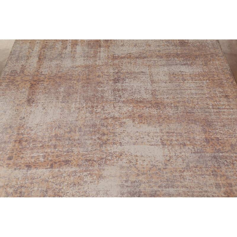 Abstract Indian Area Rug Handmade Wool Carpet - 7'9"x 10'0"