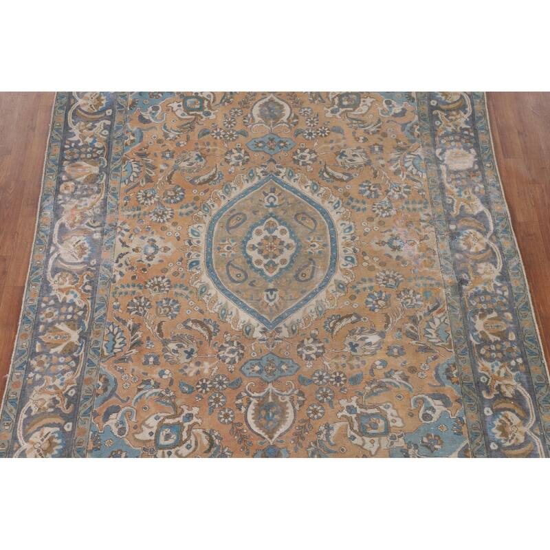 Tabriz Persian Vintage Rug Hand-Knotted Wool Carpet - 6'6"x 9'6"