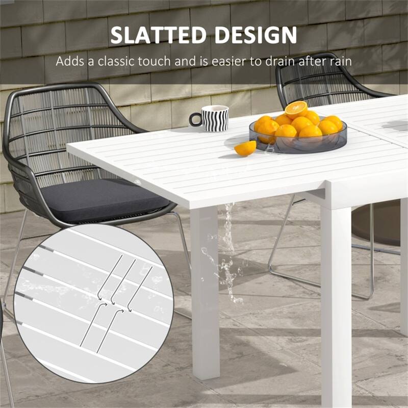 Aluminum Extendable Patio Dining Table for 6 People - 70.75"/35.5" L x 35.5"W x 29.5" H
