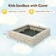 preview thumbnail 30 of 30, Outdoor Kids Sandbox with Cover and Bottom Liner for Backyard Play