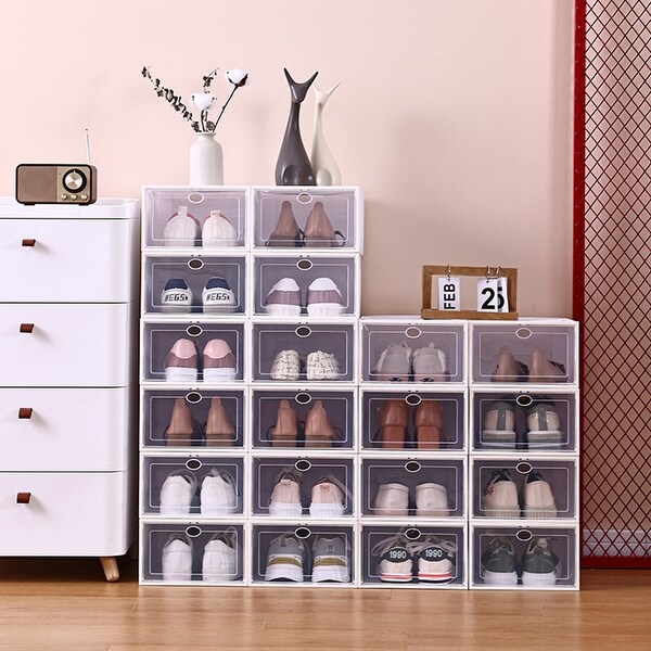 Clear Plastic Stackable Shoe Storage Boxes