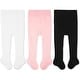 preview thumbnail 1 of 3, CozyWay Cable Knit Cotton Leggings, 3 pair, pink/black/white