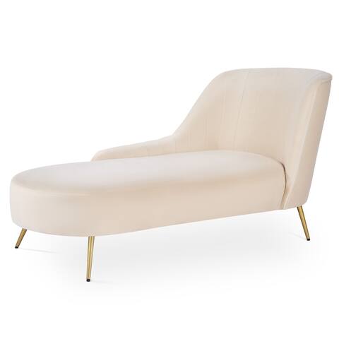 CO-Z Right Arm Chaise Lounge Chair with Velvet Upholstery