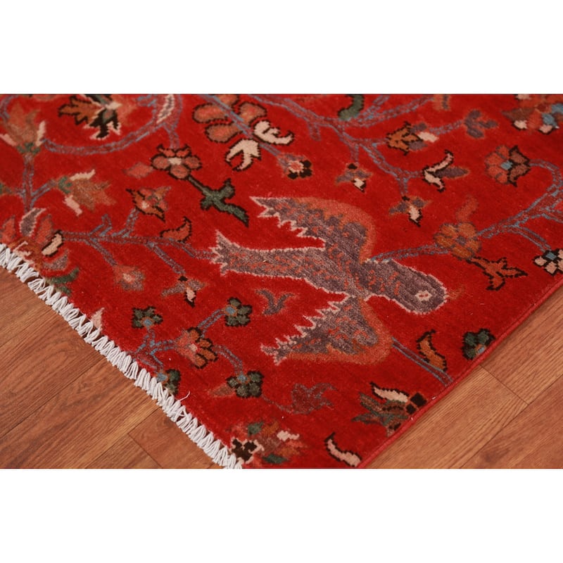 Animals Design Red Kazak Oriental Accent Rug Hand-Knotted Wool Carpet - 2'0" x 3'0"