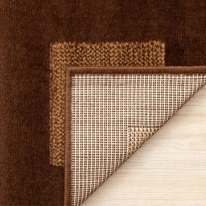 Florence Collection - Vintage Brown Squares Area Rug