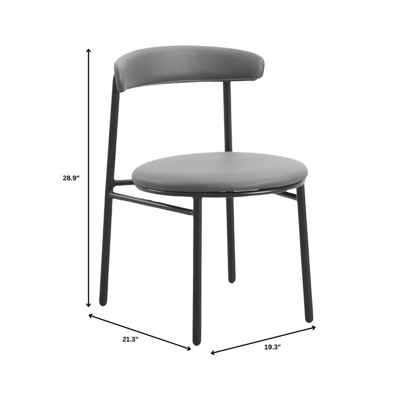 Lume Modern Dining Chairs Polyester Fabric Seat with Steel Legs by LeisureMod
