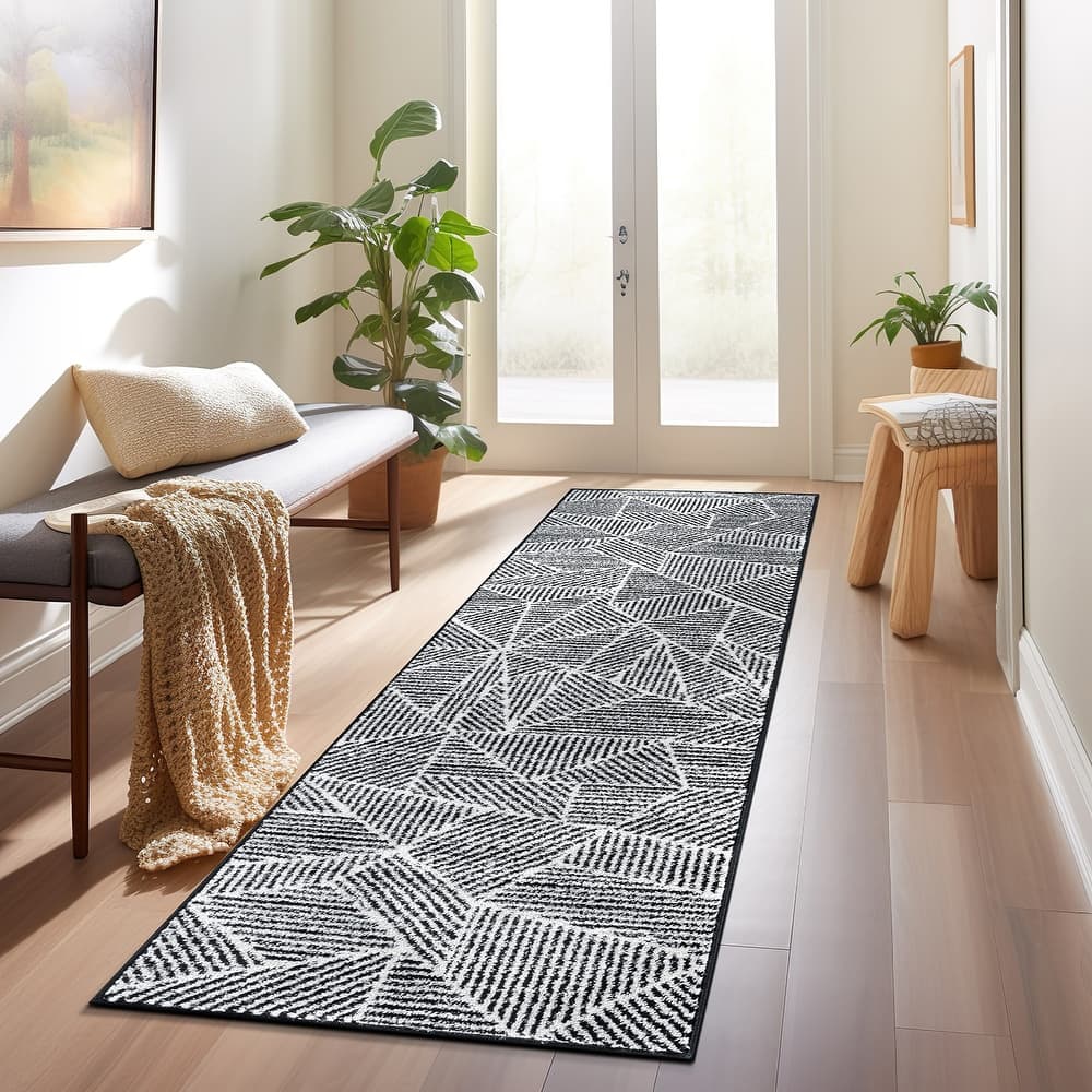 Contemporary Geometric Stripe Area Rug
