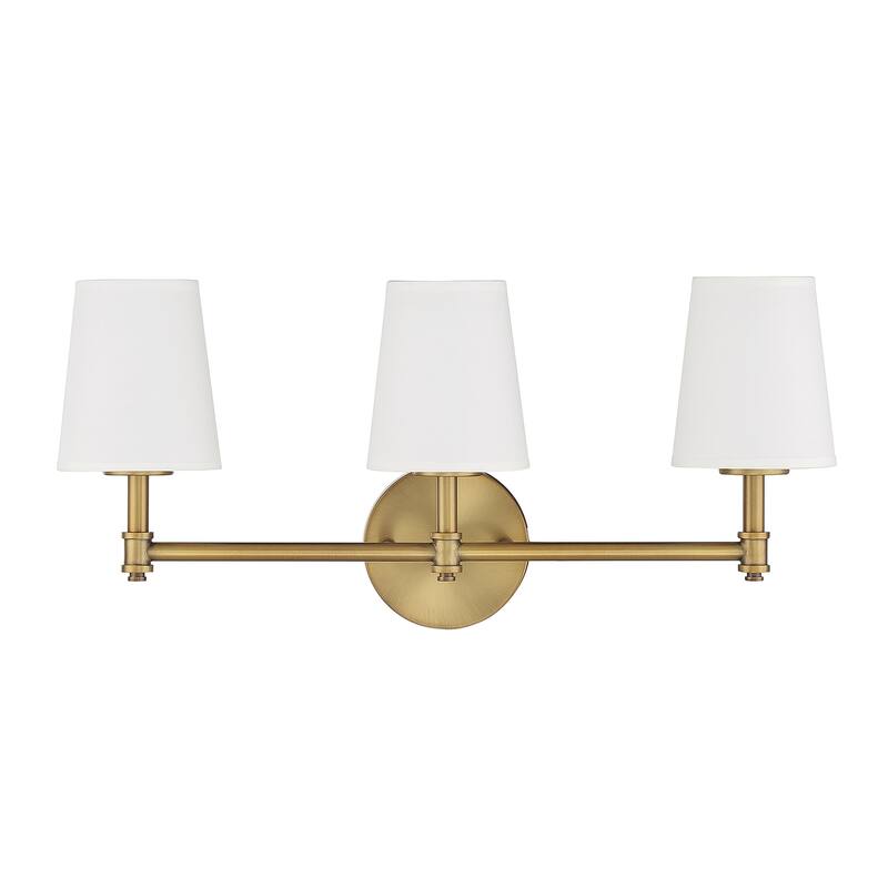 Trade Winds Coyle 3-Light Bathroom Vanity Light in Natural Brass