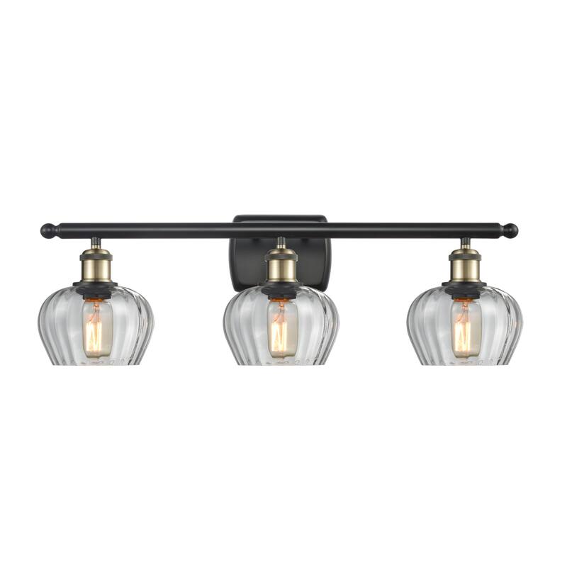 Innovations Lighting Fenton 3 Light 26" Wide Bathroom Vanity Light - Black Antique Brass / Clear