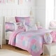 preview thumbnail 1 of 5, Cozy Line Angelina Floral Pink Patchwork Reversible Cotton Quilt Bedding Set