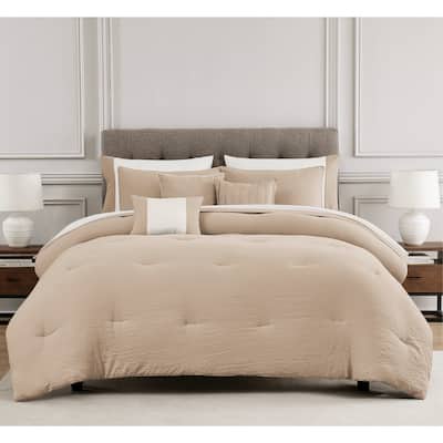 Allia Crinkle Comforter Sheet Set & Decorative Pillows