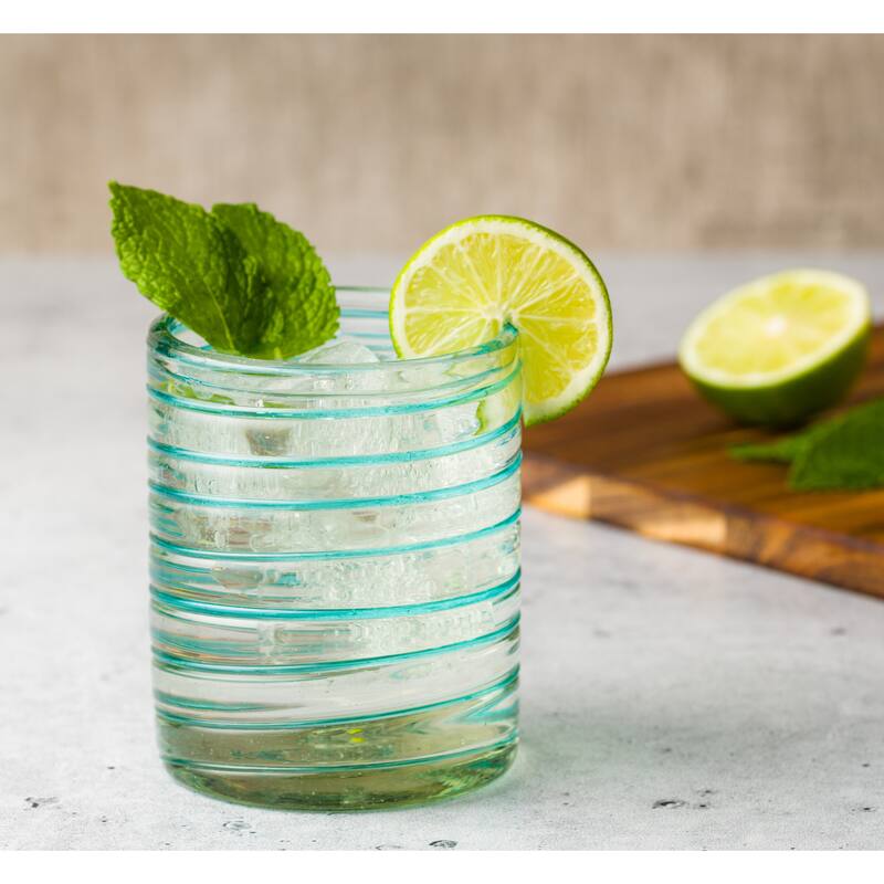 10 Strawberry Street Meridia Handblown Mexican Glassware, Sets of 6