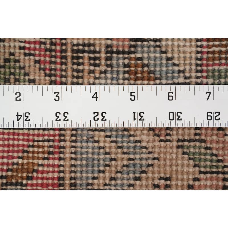 Hand Knotted Oriental 100% Wool Carpet Traditional Geometric Oranges & Rust Ardebil Runner Rug - 13' 9'' X 3' 11''