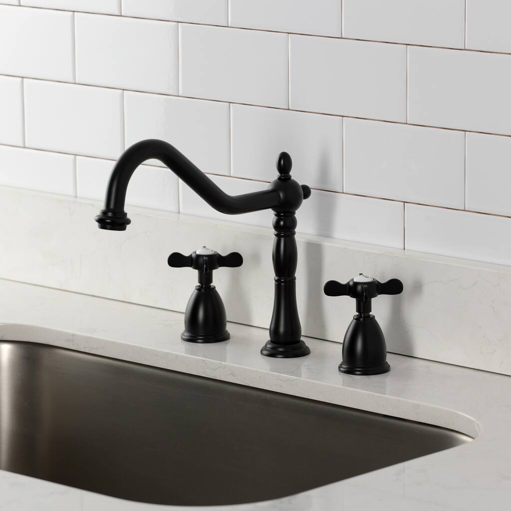 Kingston Brass Essex Double-Handle Wall-Mount Pre-Rinse Bridge Kitchen Faucet