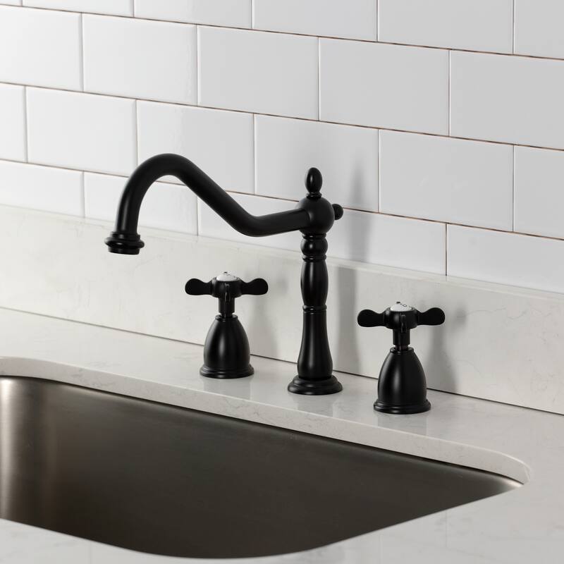 Kingston Brass Essex Double-Handle Wall-Mount Pre-Rinse Bridge Kitchen Faucet