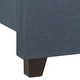 preview thumbnail 6 of 8, SAFAVIEH Blanchett Navy Linen Upholstered Tufted Wingback Bed (Full)