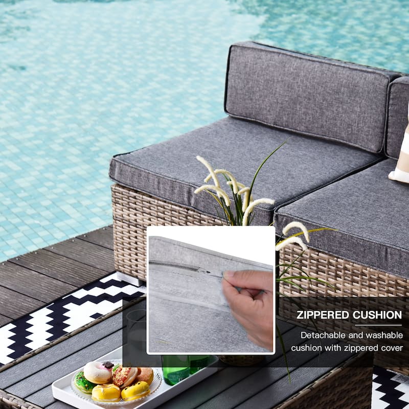 Outsunny 7-Piece Outdoor Wicker Patio Furniture Set