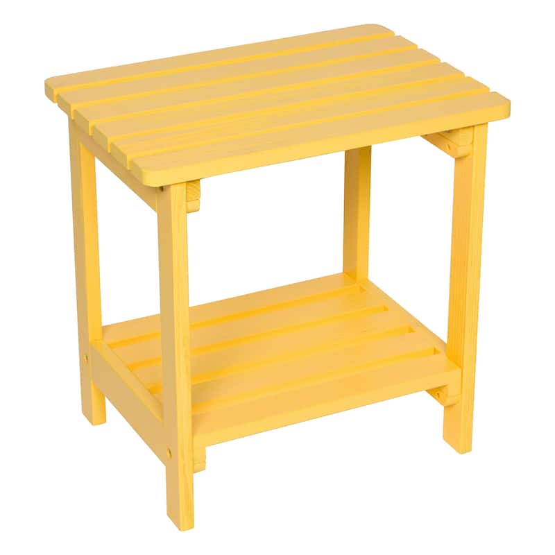 Laguna Adirondack Weather-Resistant 19.75" Wood 2 Tier Side Table by Porch & Den