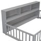 preview thumbnail 5 of 18, Twin Floor Bed with Bedside Bookcase,Shelves,Guardrails