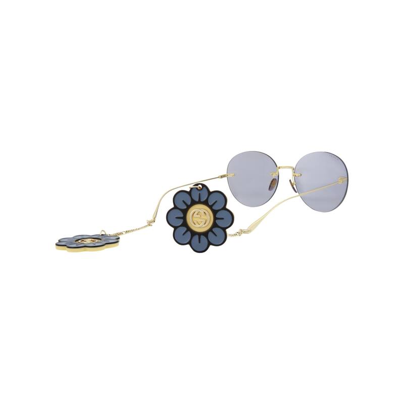 Gucci Round-Frame Metal Sunglasses