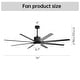 preview thumbnail 8 of 60, 48in/52in/66in/72in/84in Industrial Matte Black Large Windmill Ceiling Fan with Light and Remote