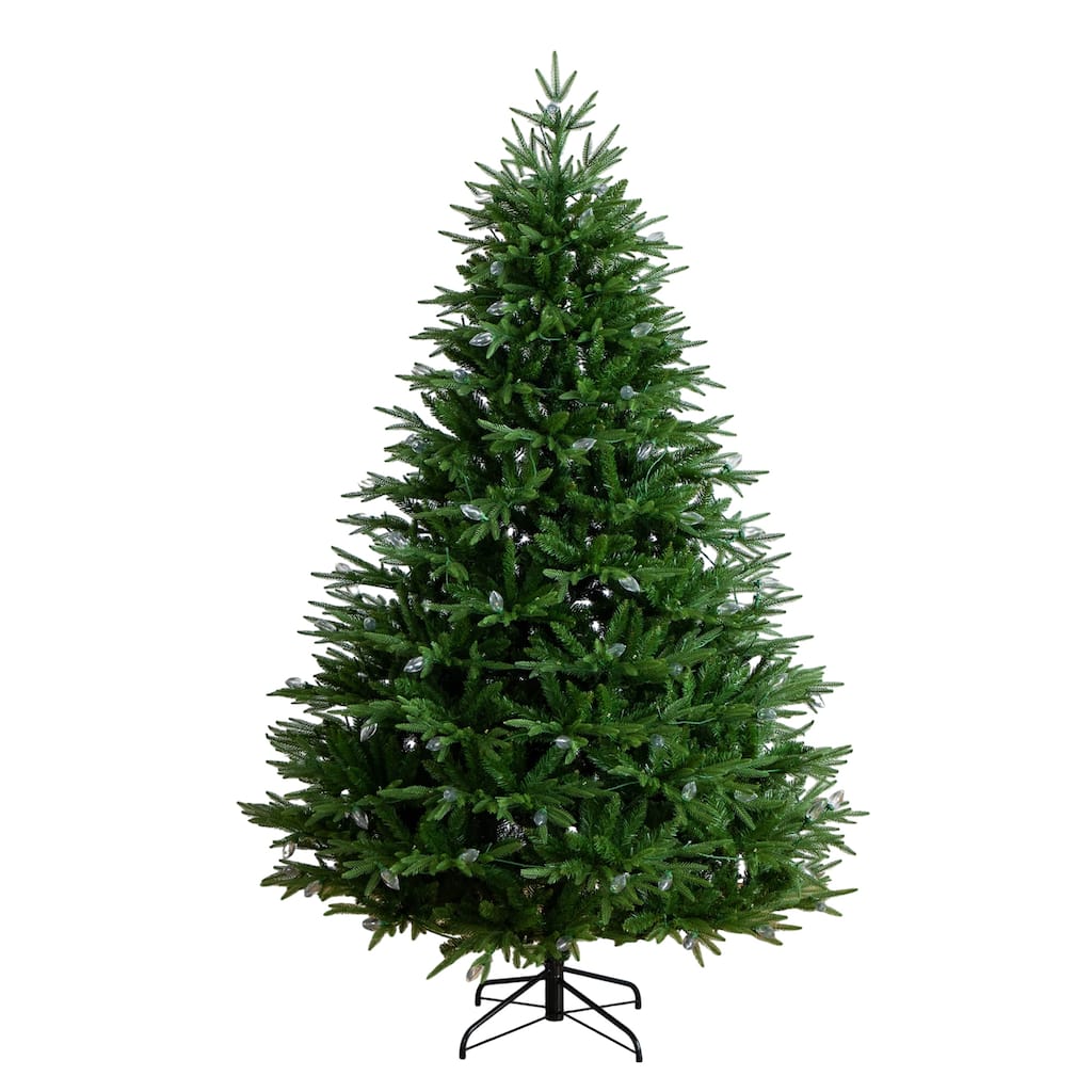 7-ft Pre-Lit Artificial Luxembourg Pine Christmas Tree