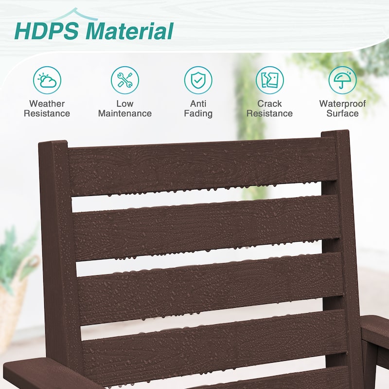 2-piece 18-inch HDPS Outdoor Chairs - 24" W x 26.4" L x 37.3" H