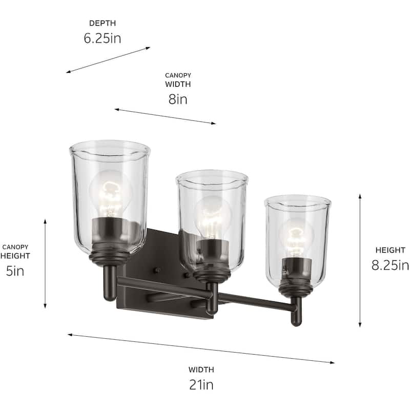 Kichler Shailene 21" Wide 3 Light Bathroom Vanity Light