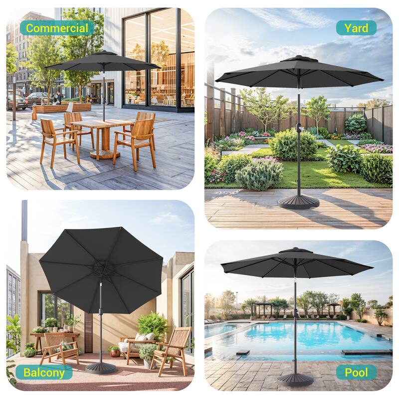 Bonosuki 9ft Patio Umbrella Market Table Umbrella with Tilt and Crank