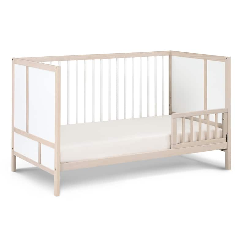 Pixie Finn 3-in-1 Crib in Washed Natural/White - Natural+White